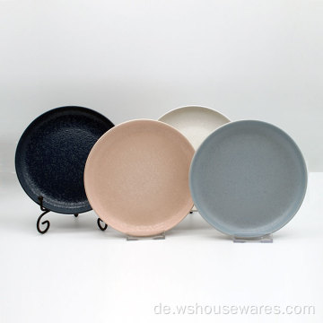Solide zweifarbige Farbe mit Kunst Keramik -Abendessen Set